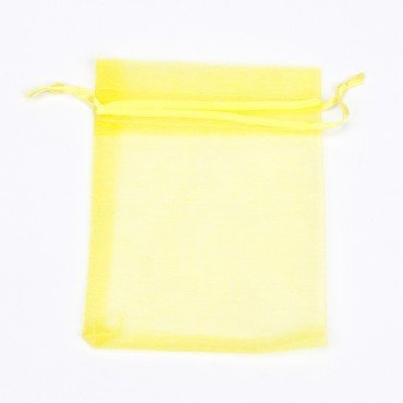 Sachet en Organza Jaune 12 x 9 