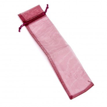 Sachet en Organza Bordeaux pour Éventail