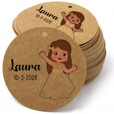 Étiquettes kraft pour Cadeaux Communion Fille (20)