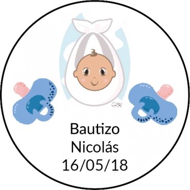 Pegatinas para Bautizo Niño