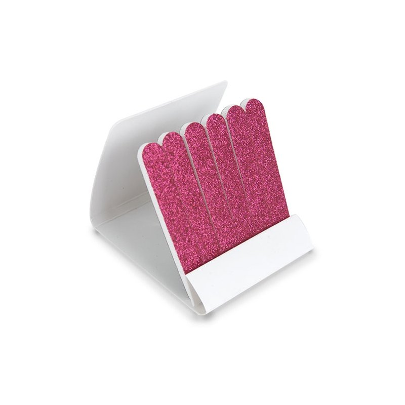 Petite mini-lime a ongles en carton rose et bleue